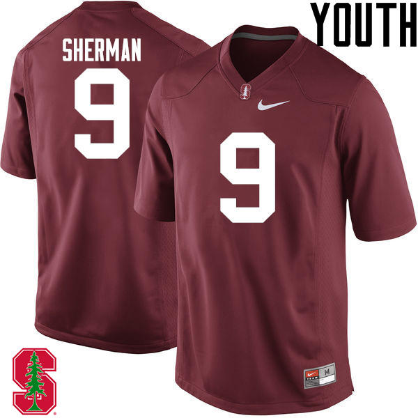Youth Stanford Cardinal #9 Richard Sherman College Football Jerseys Sale-Cardinal